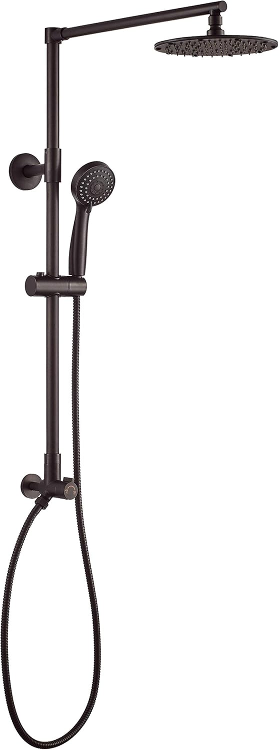 3-Setting Handheld Shower Combo with Slide Bar, 8 Shower Head, 2.5 GPM Brushed Nickel C103