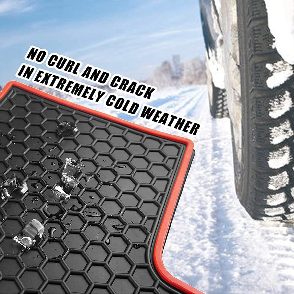 All Weather Floor Liners Heavy Duty Rubber Front & Rear Car Mats Full Black I395724