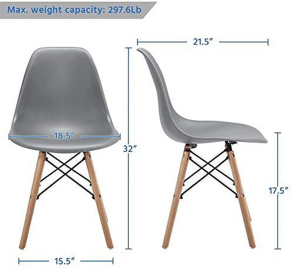 Light Gray Dining Chairs with Metal Wires and Wood Legs H38801