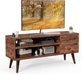 Walnut TV Stand with Storage Cabinet for TVs up to 55 inch W95931