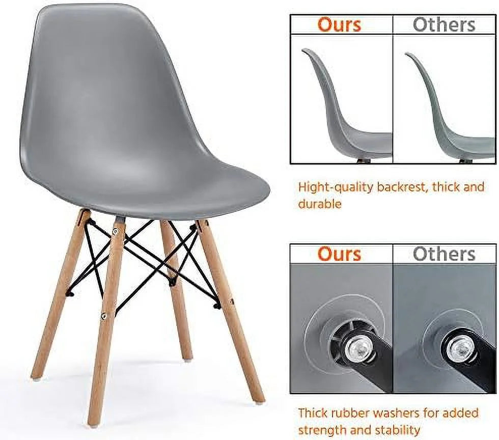 Light Gray Dining Chairs with Metal Wires and Wood Legs H38801