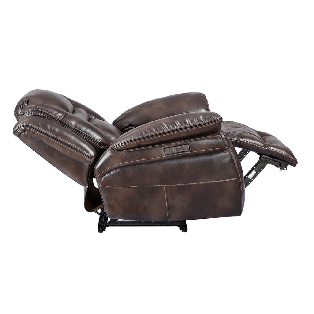Brown Faux Leather Dual Power 3PC Set P4917