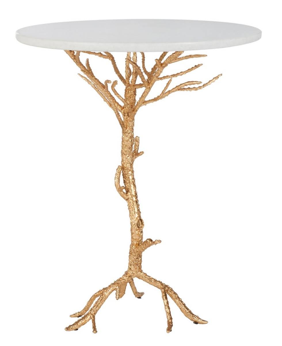 Gold White Accent Table G789