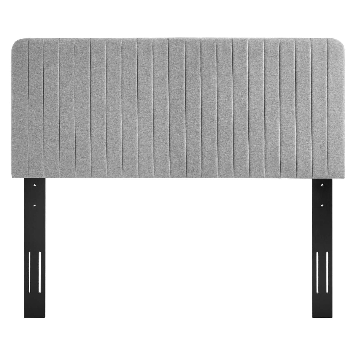 Light Gray Tufted Upholstered Fabric King Headboard B253
