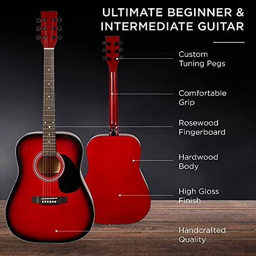 41in Full Size All Wood Acoustic Guitar Starter Set with Case X179