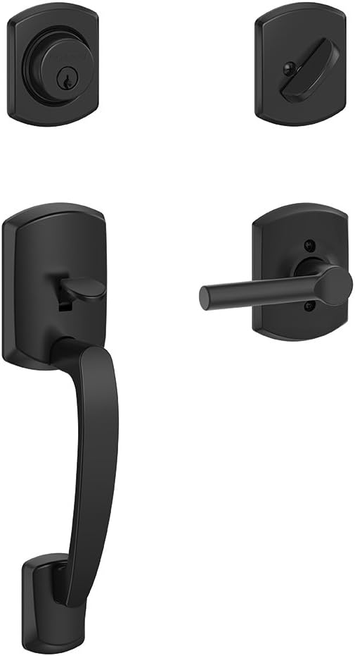 Matte Black Single Cylinder Handleset and Lever A775