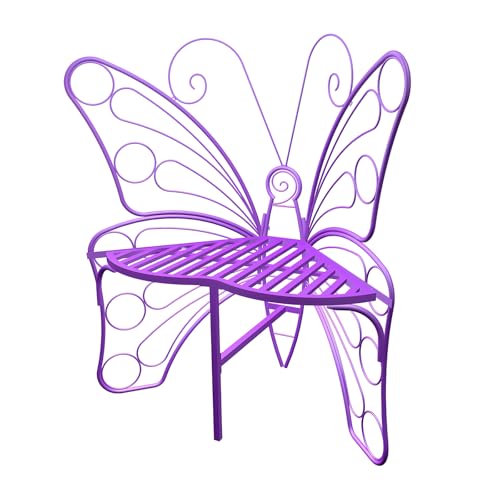 Black Metal Butterfly Outdoor Bench S530017