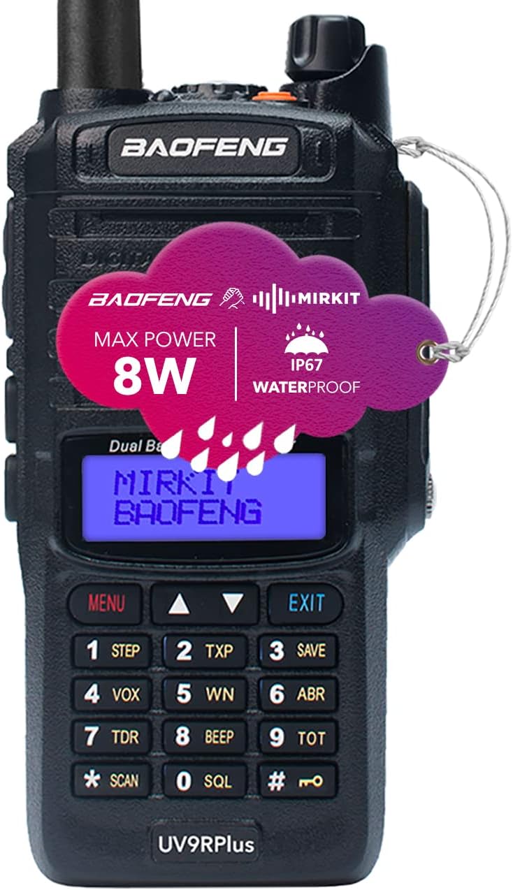 2pcs Waterproof Handheld Radio with USB Programming Cable & 2200mAh Battery, IP67 T8020