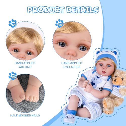 22 inch Lifelike Baby Doll with Feeding Accessories Doll Set L5292