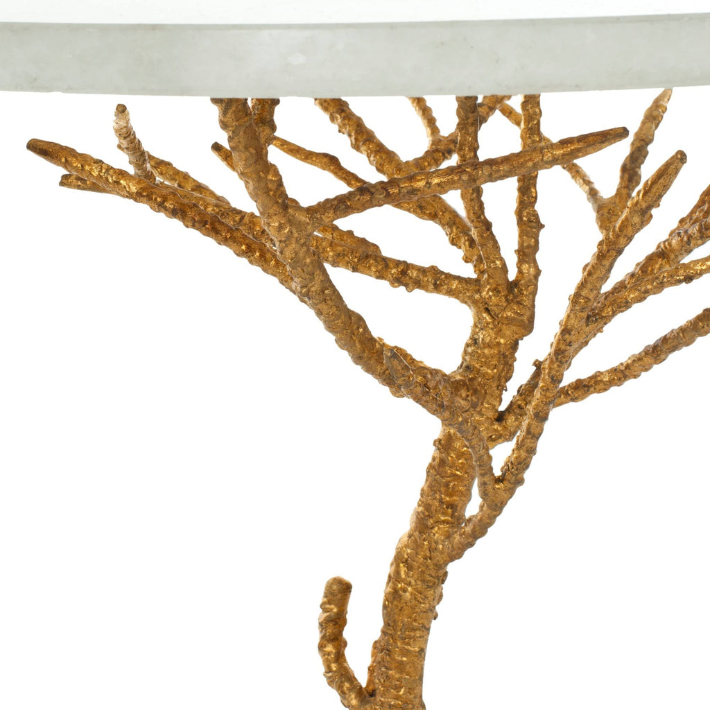 Gold White Accent Table G789