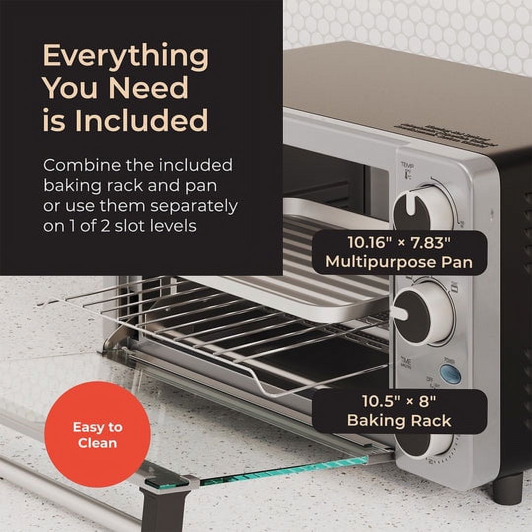 Stainless Steel 4 Slice Toaster Oven with 30 Minute Timer G6384