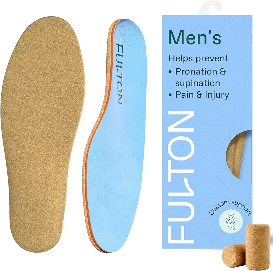 Men's Shock Absorbing Arch Support Cork Insoles X9965