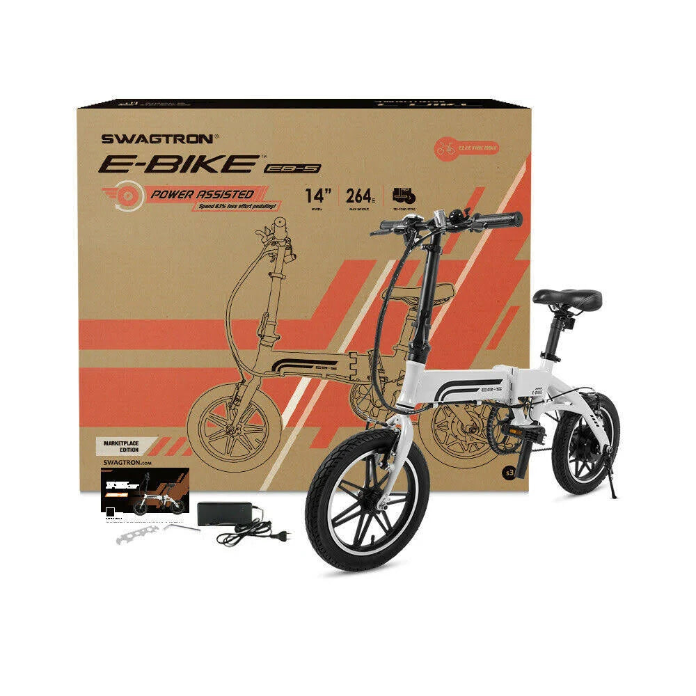 Lightweight Aluminum Folding eBike, White U59673