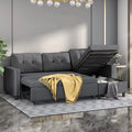 Velvet Sectional Sleeper Sofa with Chaise Storage C27132