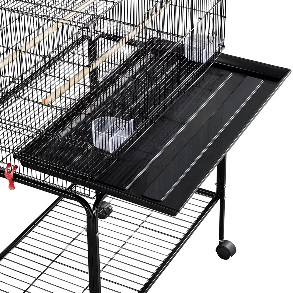 Black Flight Cage with Rolling Stand D8236