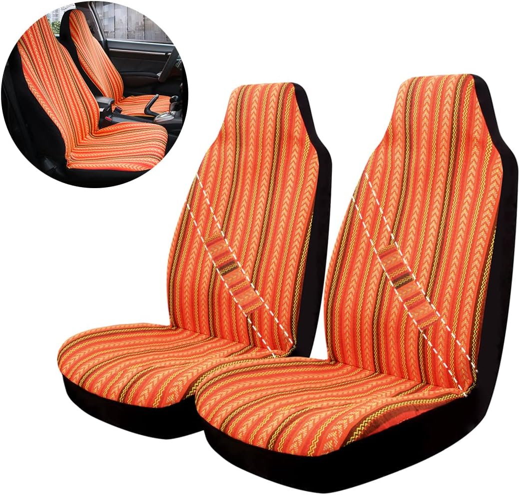 Colorful 4pc Front Seat Covers with Seat-Belt Pad Protectors Q561