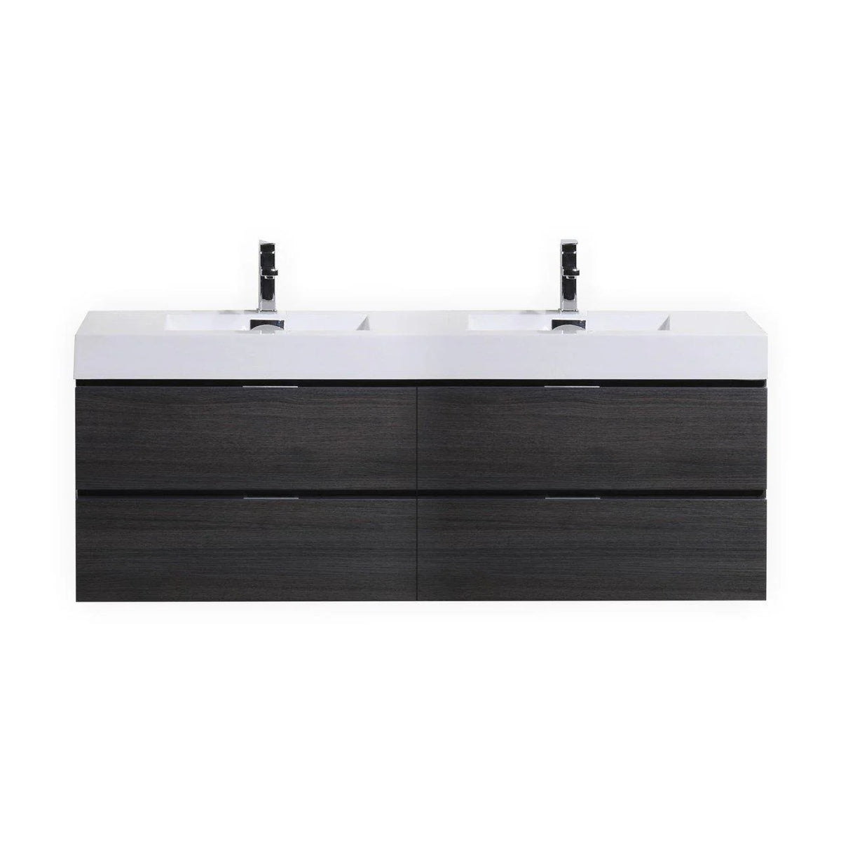 72 in. Double Sink Wall Mount Bathroom Vanity Gray Oak H582577
