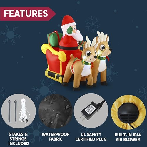 6 FT Inflatable Christmas Yard Decoration with Built-in LED A21129