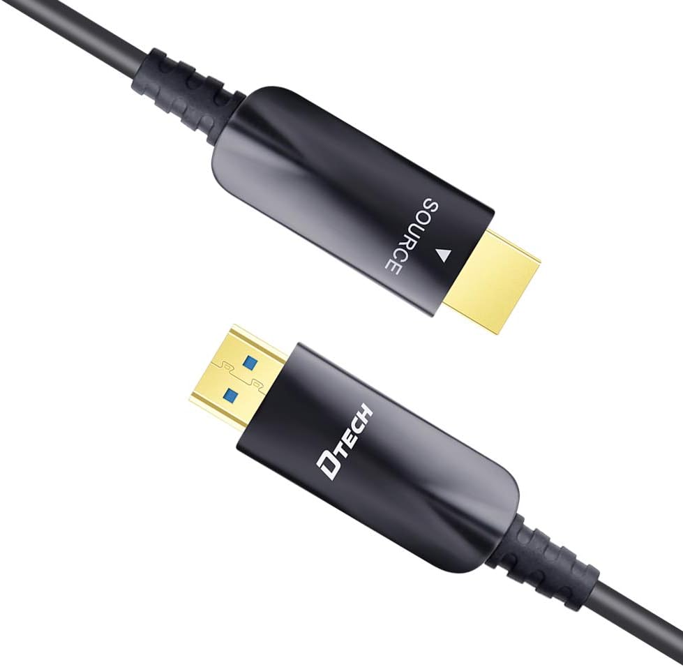 100ft Fiber Optic HDMI Cable 4K 30Hz 1080p 60Hz Black Pack of 2 R359