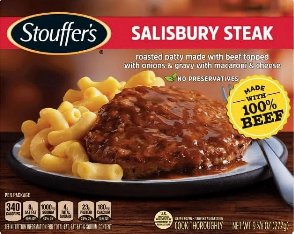 9.6 oz Pack of 8 Salisbury Steak Frozen Meal F42398