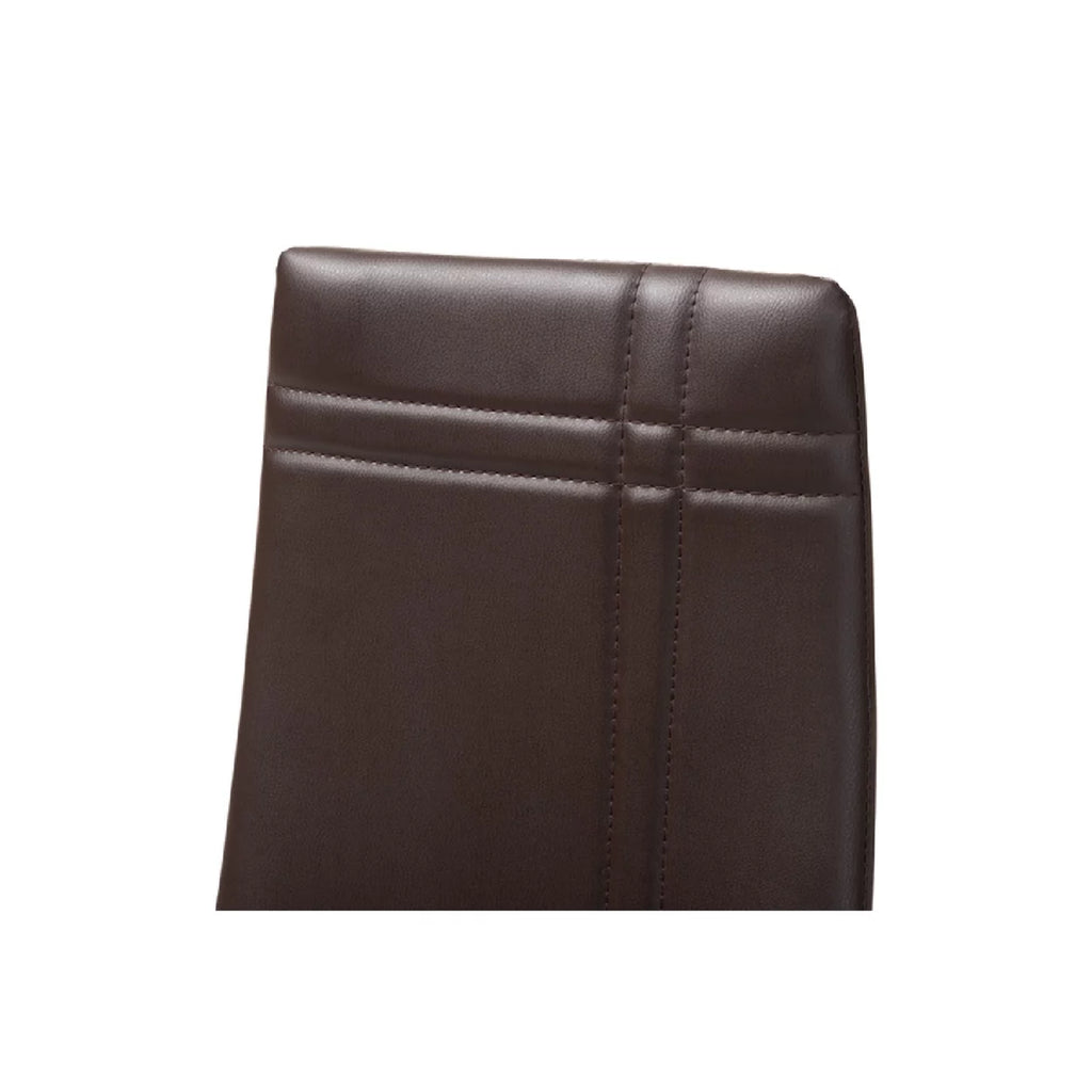 Brown Faux Leather Upholstered Dining Chair Set of 4 C824