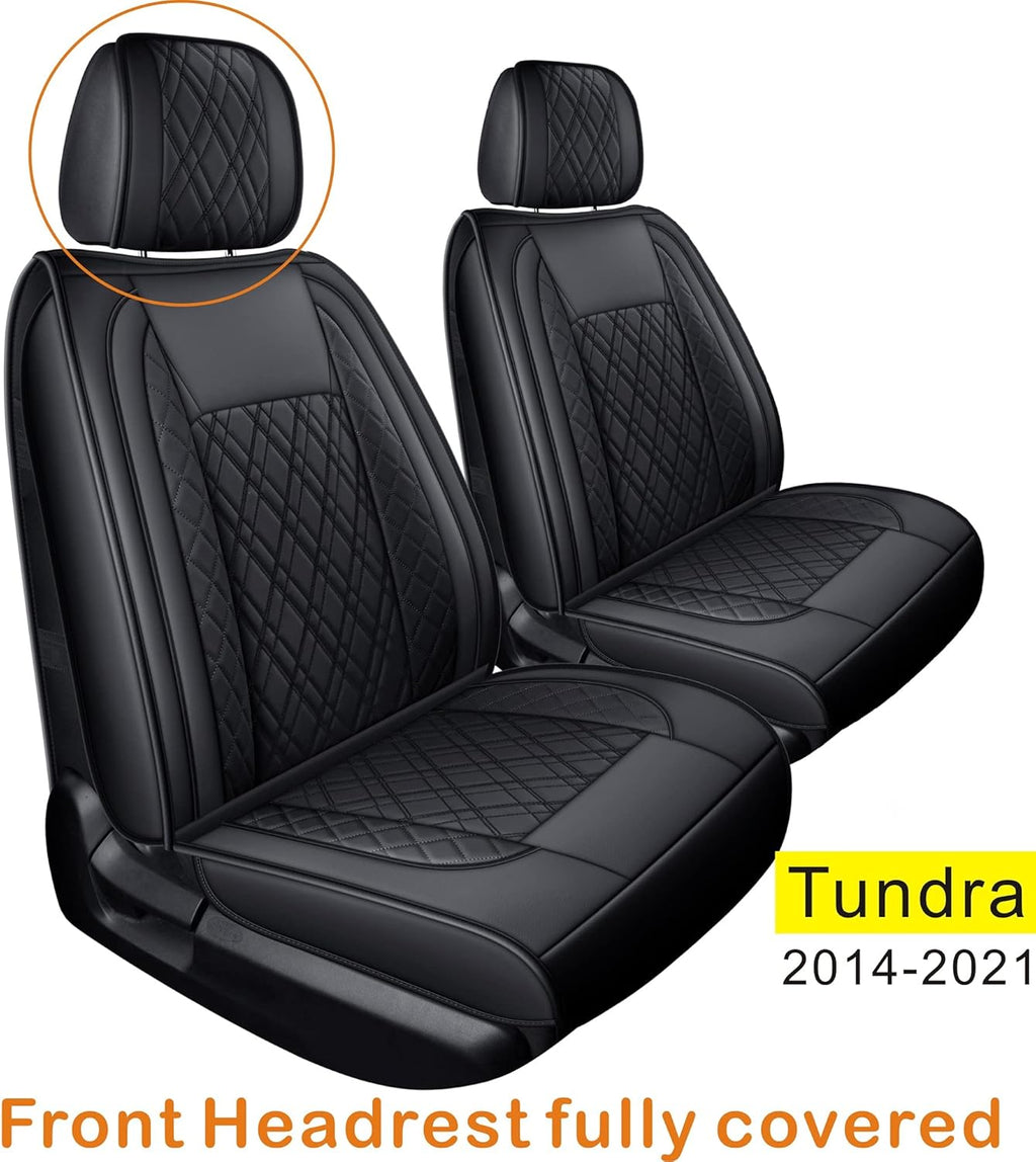 Black & Red Faux Leather Seat Covers J7918