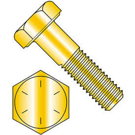 7/16-14 x 5x22 Hex Head Cap Screw Steel Zinc Yellow Grade 8 25 Pack S1439