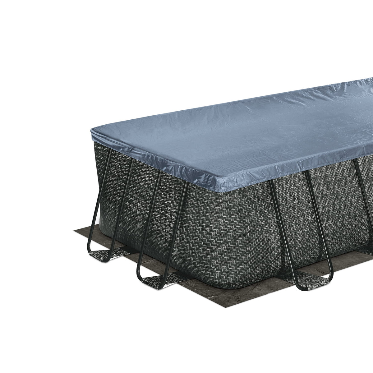 16' Dark Herringbone Rectangular Frame Pool B311