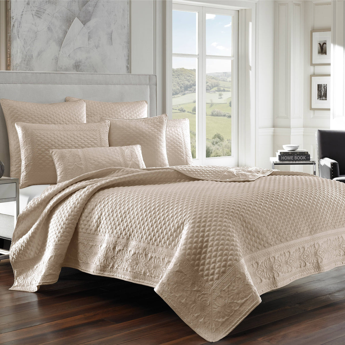 Taupe Full/Queen Coverlet W448