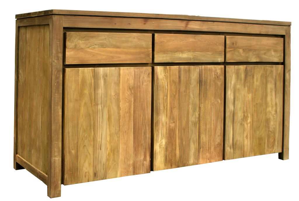 Recycled Teak Wood Buffet with 3 Doors and 3 Drawers E73984