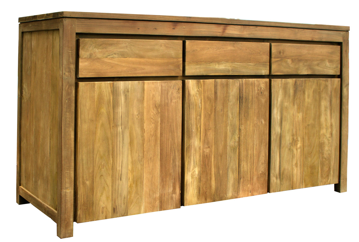 Recycled Teak Wood Buffet with 3 Doors and 3 Drawers E73984