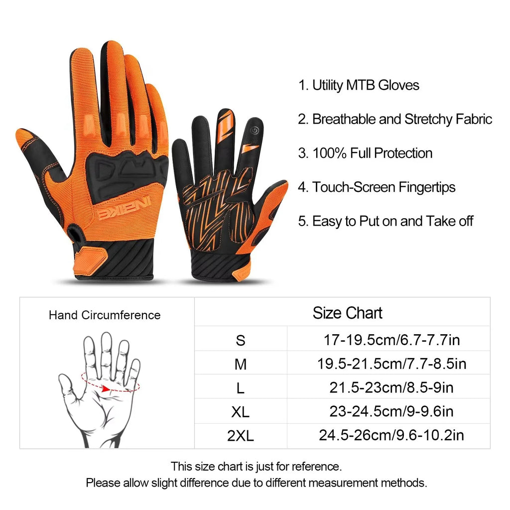 Orange Medium MTB Touchscreen Bike Gloves X832984