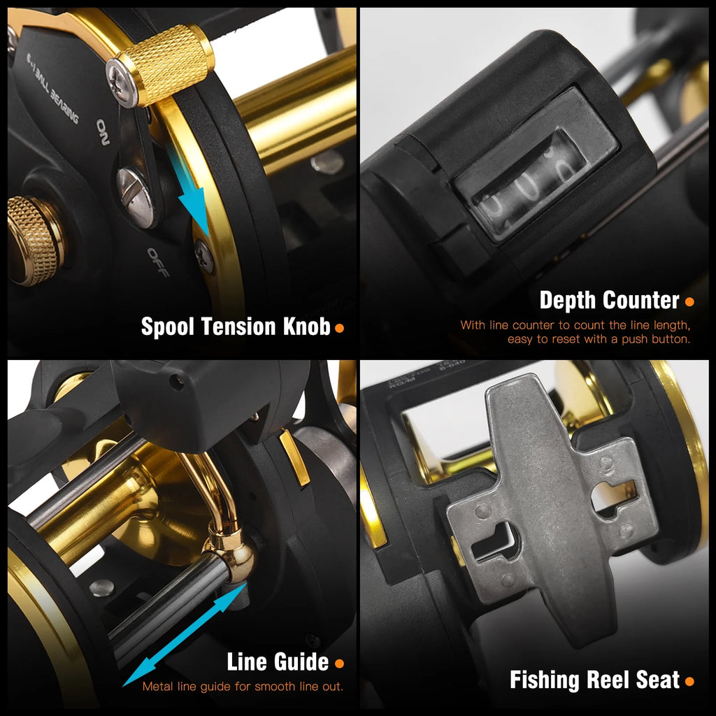 Ice Line Counter Reel 6+1 Ball Reel Saltwater Reel T6230