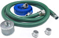 2 x 50' Blue PVC Backwash Hose & 2 x 20' Green PVC Suction Hose with Aluminum Camlock Fittings and Steel Suction Strainer P46080