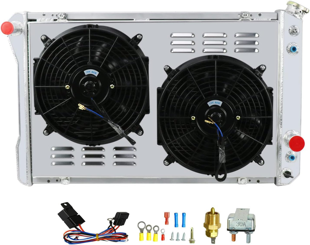 All Aluminum 3 Core Radiator with Shroud Fan Relay R83087