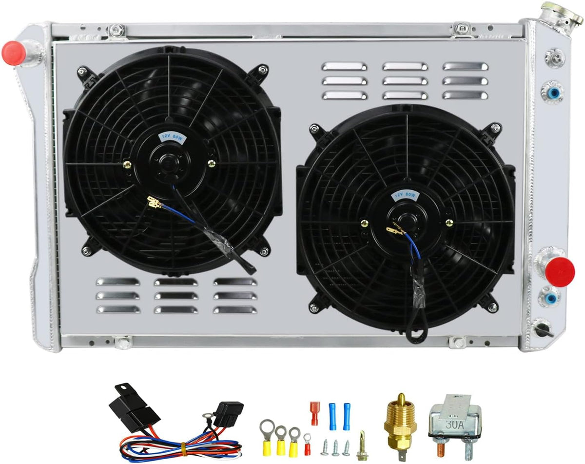 All Aluminum 3 Core Radiator with Shroud Fan Relay R83087