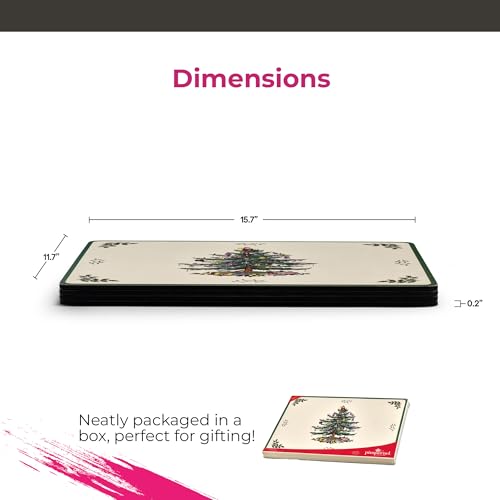 Christmas Tree Placemats & Coasters Set Cork Back N4450