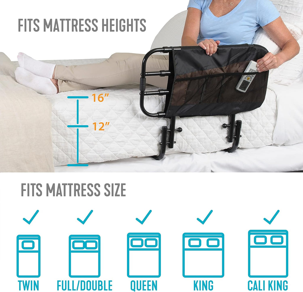 Adjustable Bed Rail with Organizer Pouch Z683