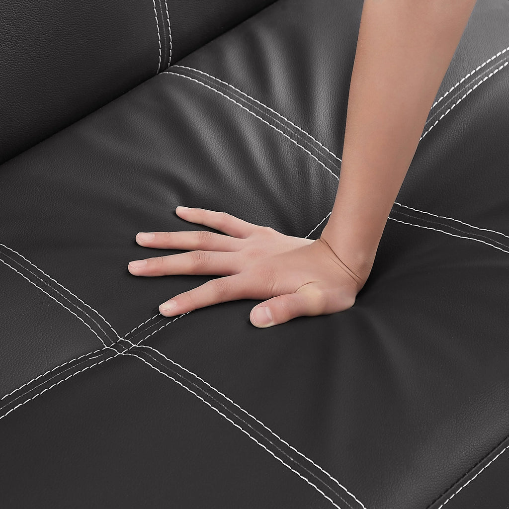 Black PU Convertible Sofa Bed M71558