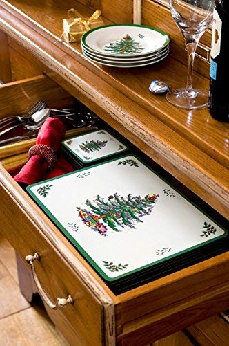 Christmas Tree Placemats & Coasters Set Cork Back N4450
