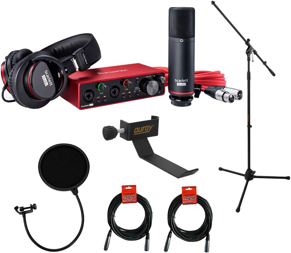 2-in, 2-out USB Audio Interface with Microphone & Headphones I7708