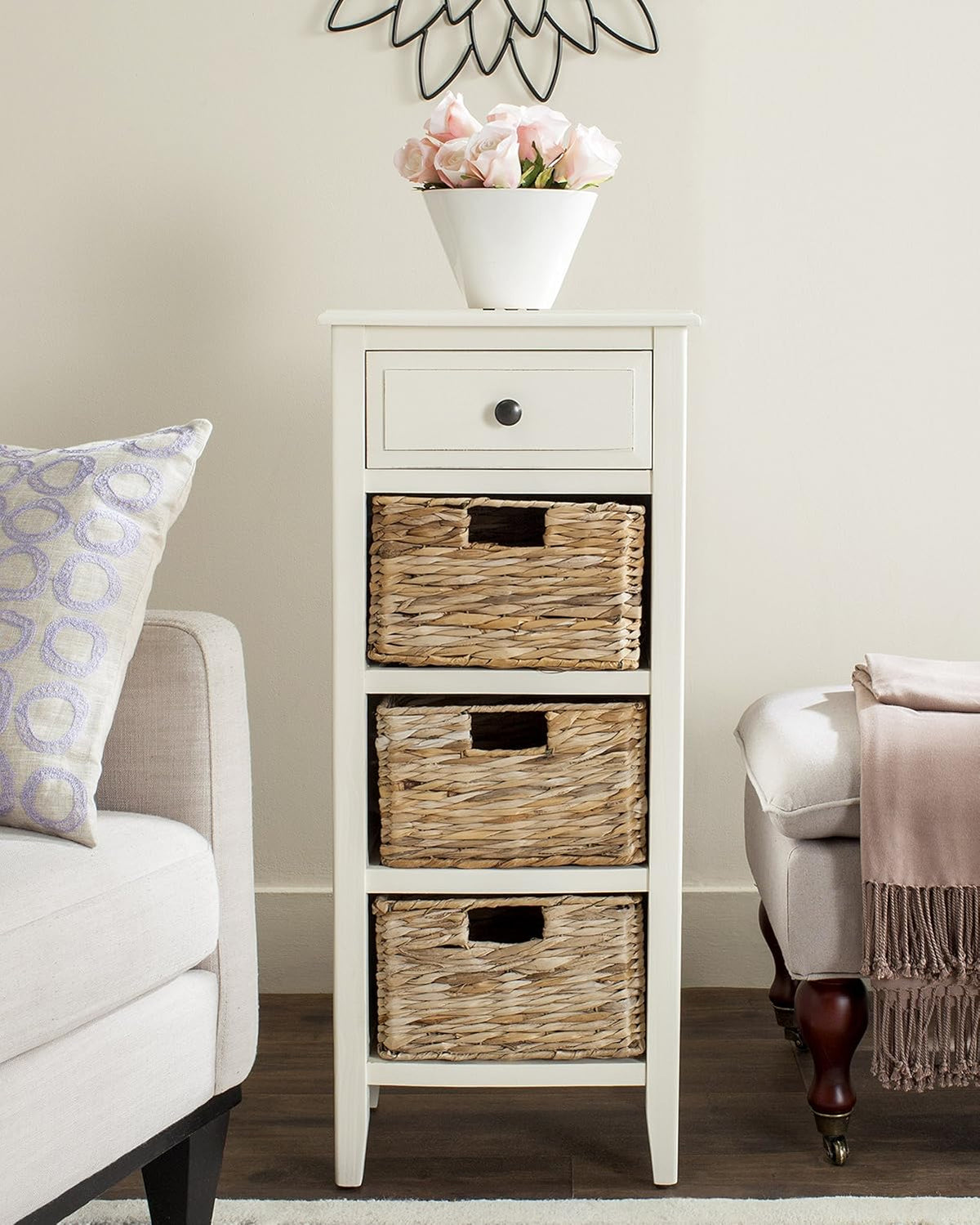 Distressed White Side Table K150080