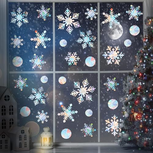 236 Pcs Christmas Snowflake Window Clings V78152