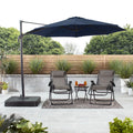 10’ Navy Blue Octagon Tilting Cantilever Patio Umbrella with Weighted Base C12336
