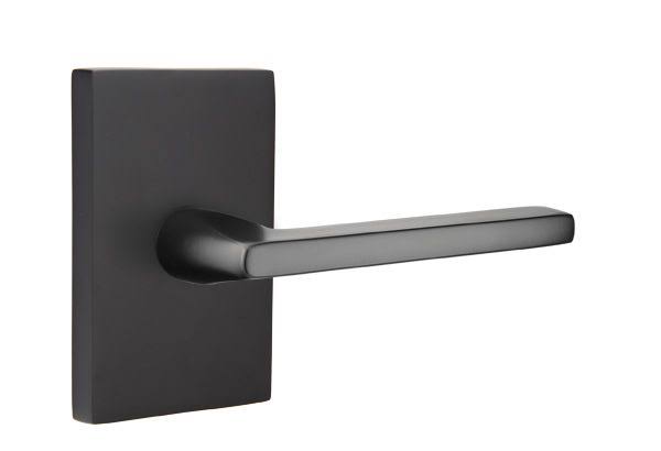 Flat Black Passage Lever Set F77050
