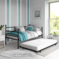 Black Metal Daybed with Trundle, Twin Size Z699