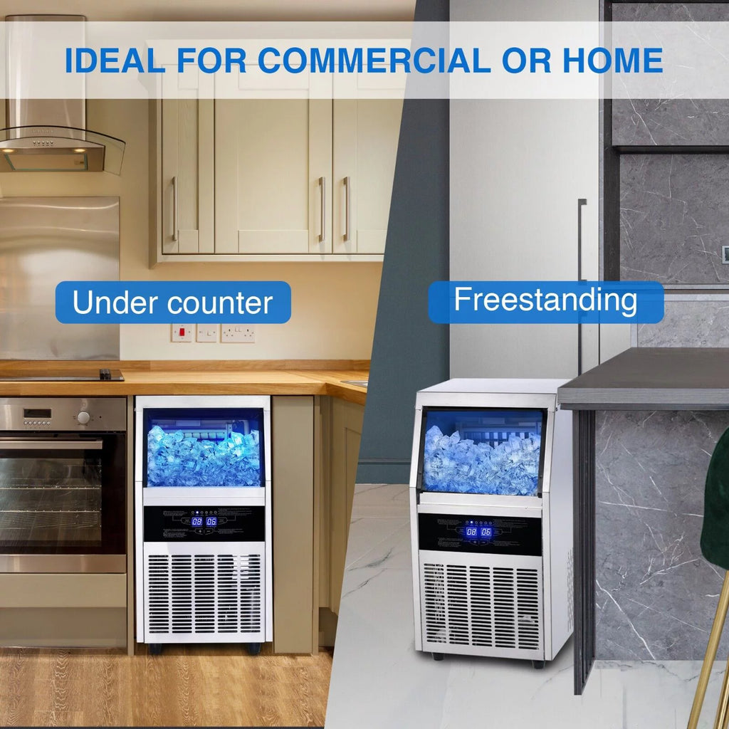 Commercial Ice Maker 90lb Stainless Steel Built-in Cube Machine K22032