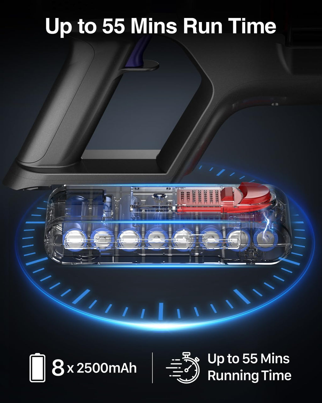 Cordless Stick Vacuum Cleaner with Touch Screen, Anti-tangle Brush B38699