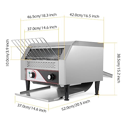 Conveyor Toaster 450 Slices/Hour 2600W Heavy Duty Commercial Toaster W866