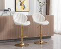 Velvet Upholstered Swivel Bar Stools Set of 2 T44293